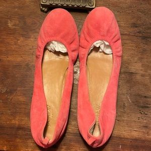 8.5 J. Crew pink leather and suede flats. These are so cute and comfortable.